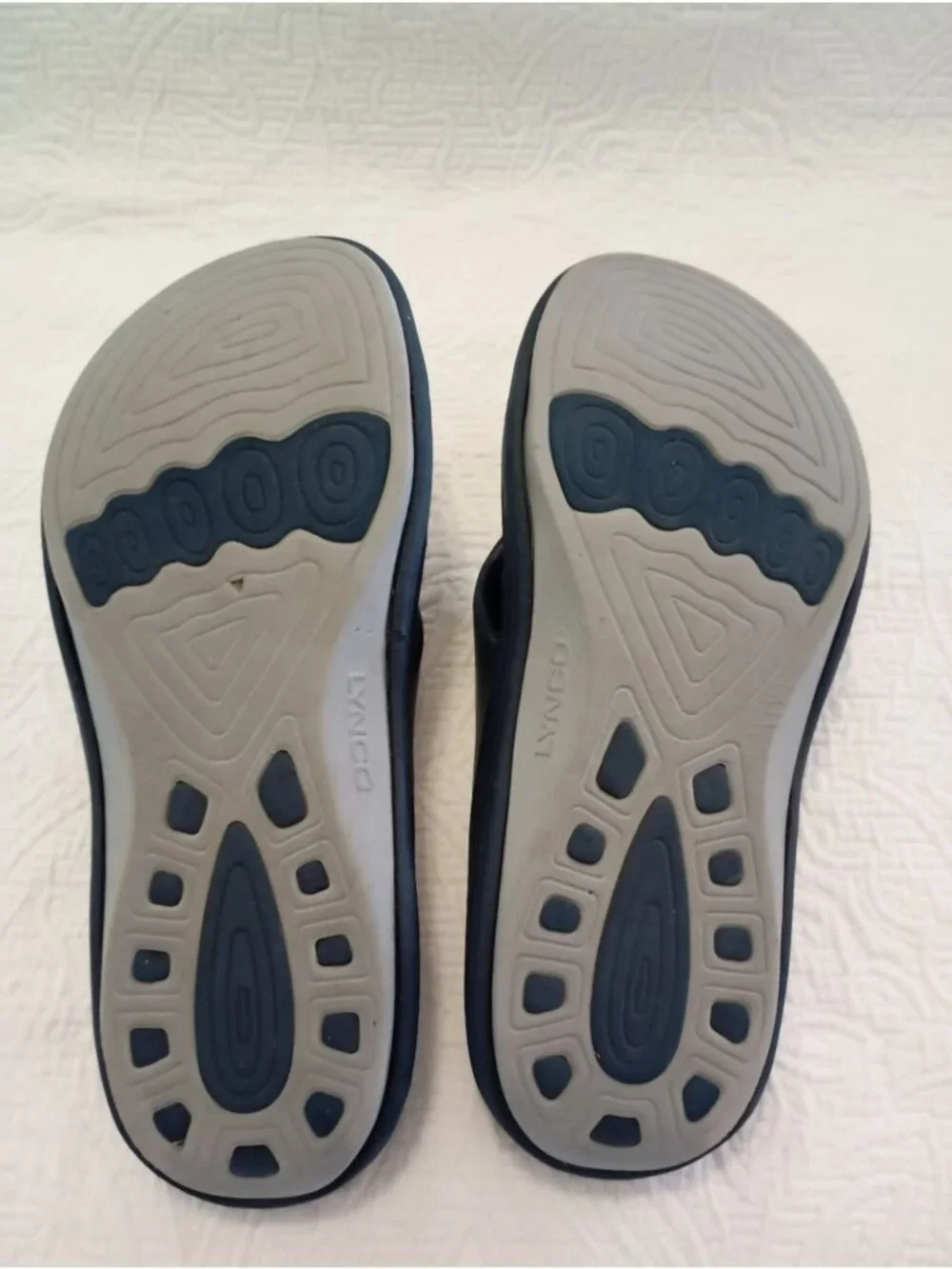 Aetrex Mens Navy Orthotic Sandals Size 10 Comfortable Arch Support Flip-Flops